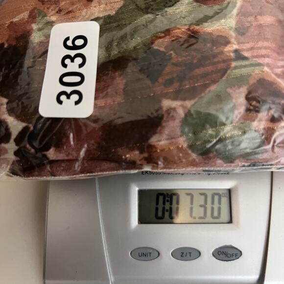 Roz Ali Top Womens 1X Green Floral Metallic Gold Chain Neckline Boho Casual - Picture 10 of 10